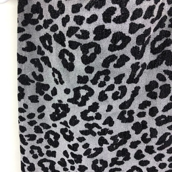 BEBE leopard single shoulder bodycon dress silver - Picture 4 of 6